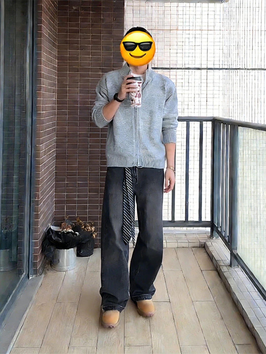 

Bla Bamboo Node Straight Leg Jeans Men Spring Autumn Loose Wide Leg Knife Pants mid Waist Wa Proc Men's Clothing