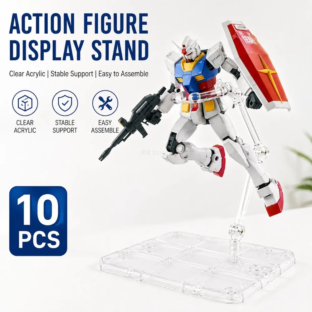 Acrylic Display Stand for Action Figures Clear Assembly Holder Base Doll Toy Model Support Desktop Shelf Collection Use