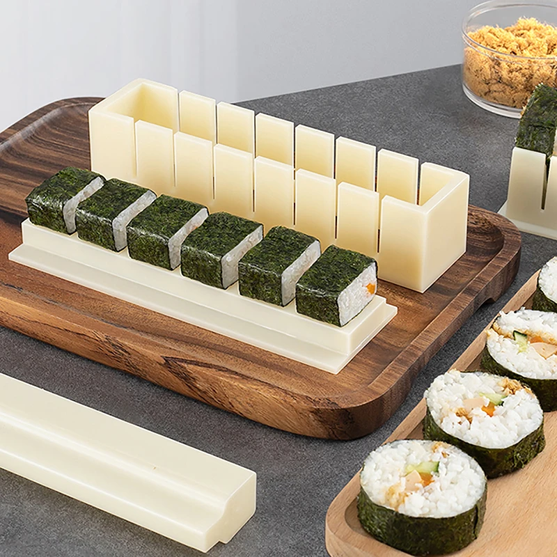 

Diy Sushi Maker And Rice Circular Mold Seaweed Cake Plastic Mold Multifunctionele Mould Square Sushi Grinder Making Tool Set