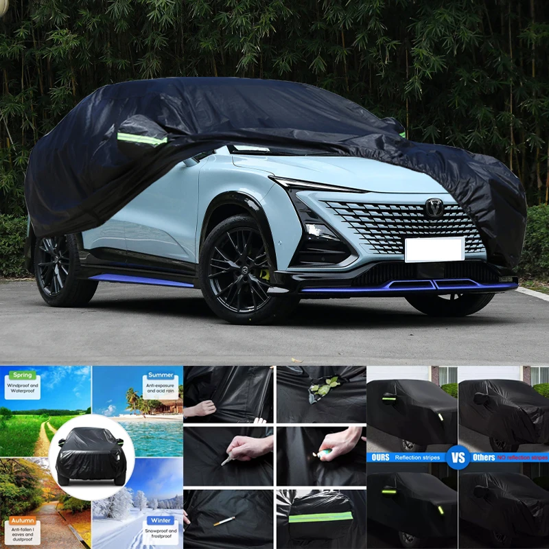 

For CHANGAN UNI T All-Weather Car Covers 6-in-1 Waterproof Dustproof UV Proof Snowproof Scratch Resistant Protection