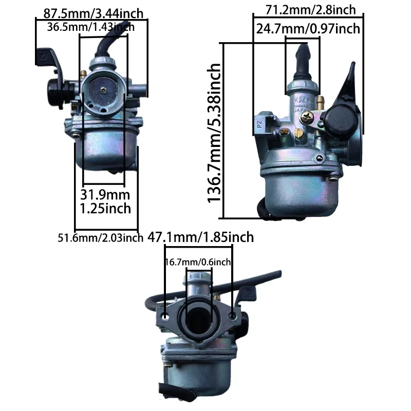أدوات ملحقات الدراجات النارية مكربن خنق يدوي 3 عالمي لـ 50cc إلى 125cc ATV نظام الوقود للدراجة الترابية ملحقات موتوكروس #4
