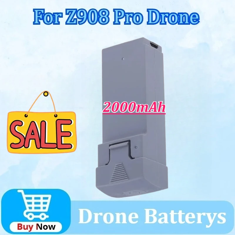 

Drone Batterys 3.7V 2000mAh for Z908 PRO MAX RC Plane Battery Gray Black New Upgrade Bateria Quadcopter Replacement Accessory
