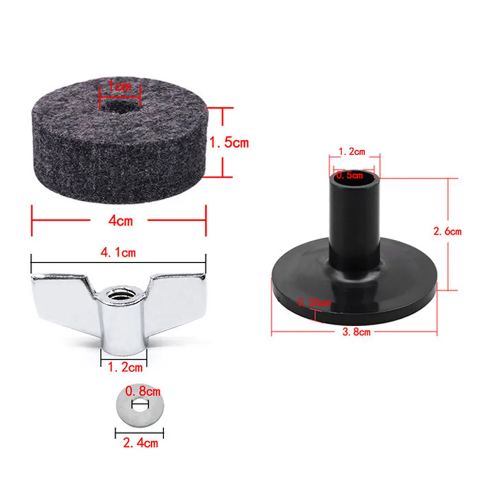 Ensemble de feutres de rechange pour batterie PerSCH, support de batterie, manchon de cymbale en feutre, pièce coordonnante, accessoires de batterie Instrumen TDIY, 18 pièces