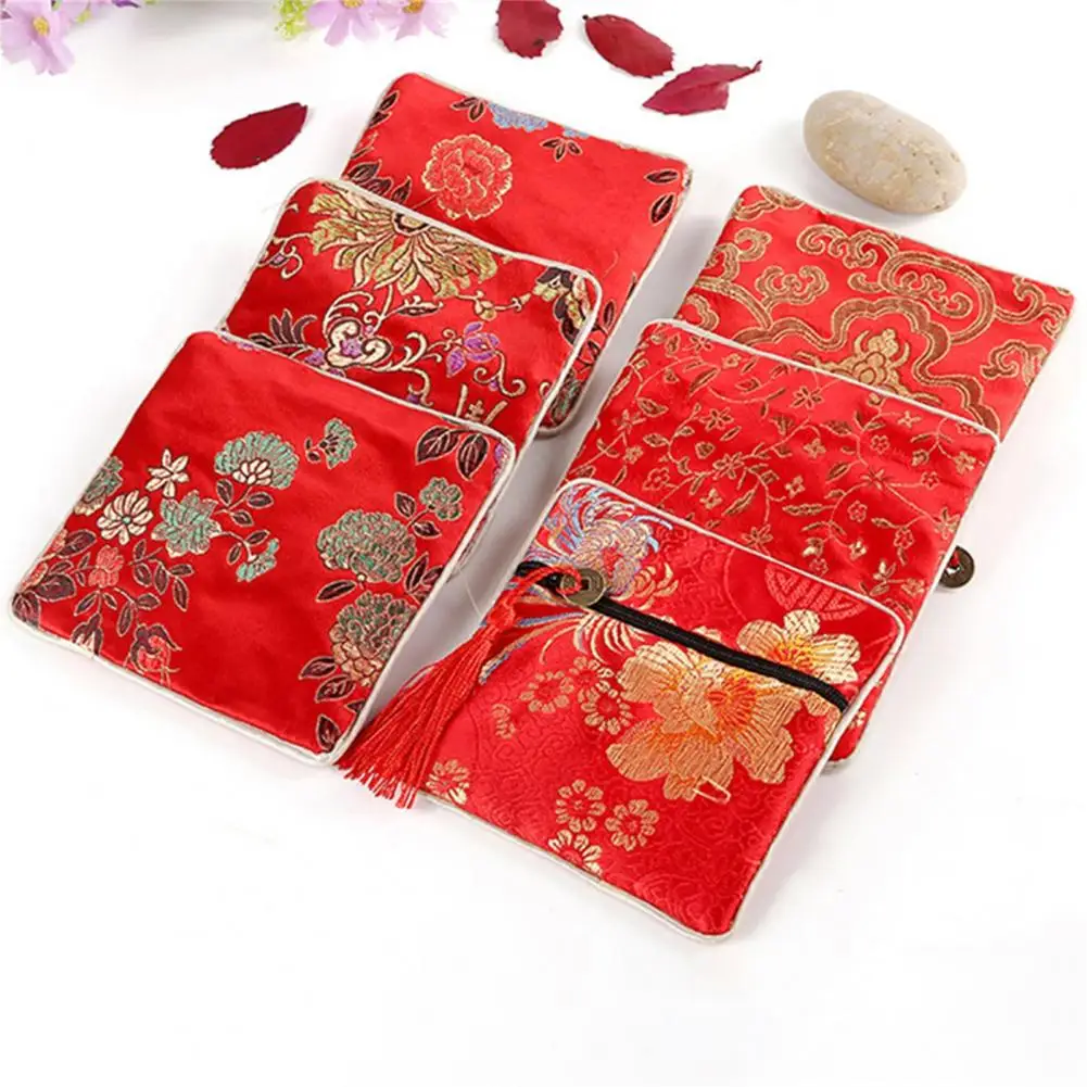 Coin Wallet Great Practical Storage Bag Coin Small Jewelry Embroidery Organizer Pouch for Household