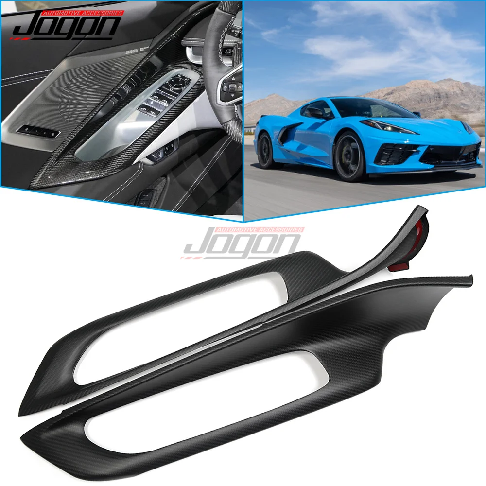 Carbon Interior For Chevrolet Corvette C8 Stingray Convertible Z06 Coupe 2020 2021 Window Lift Control Switch Panel Frame Trim