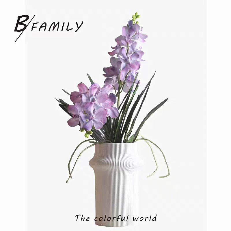 62CM Artificial Flower Vanda Orchid With Roots Modern Light Luxury Living Room Home Decoration Accessories Christmas Decoration