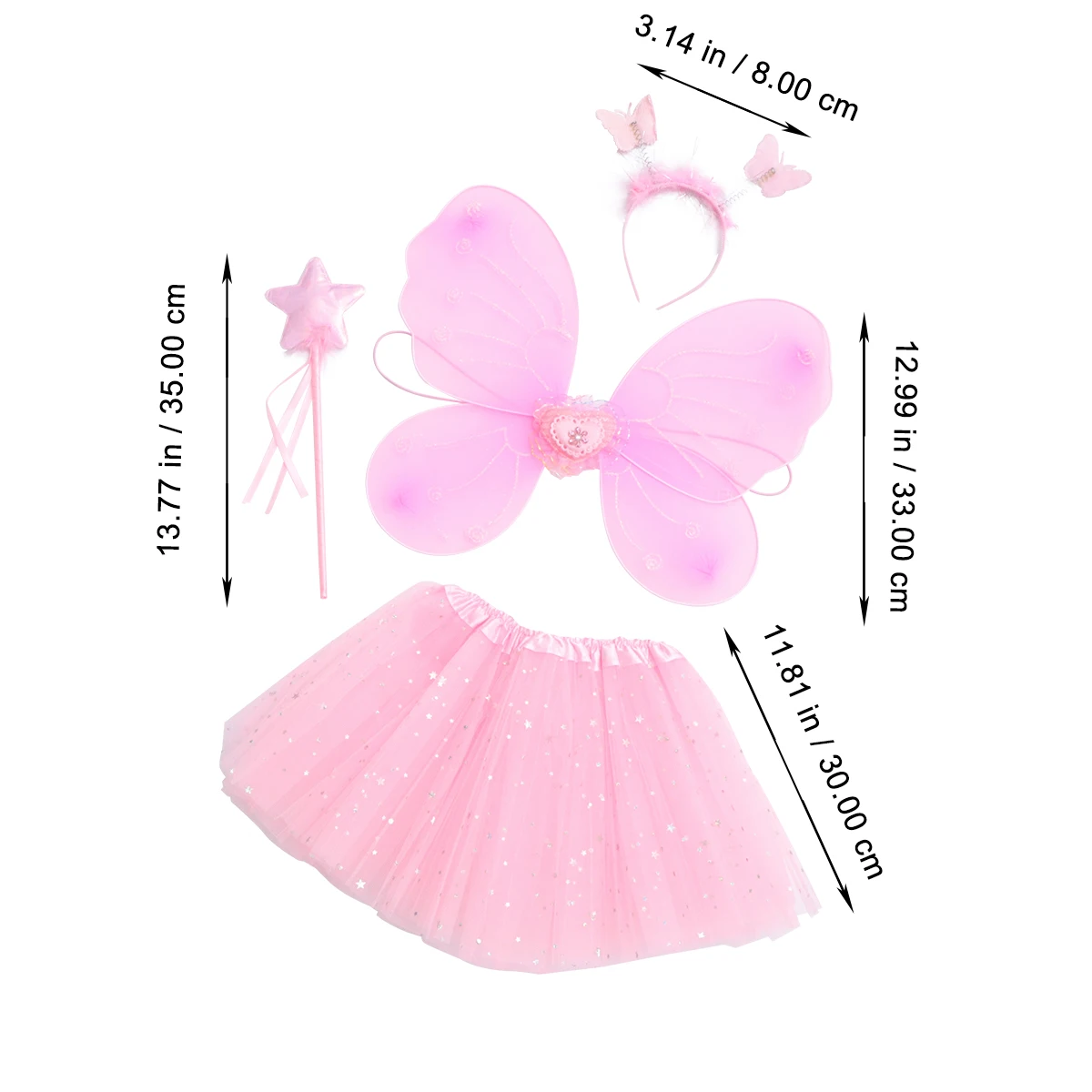 1 set Fairy Gauze Skirt Performance Dress Girl Costume Cosplay Outfit Elegant Party Dance Wear Stylish Skin-Friendly Design Kids