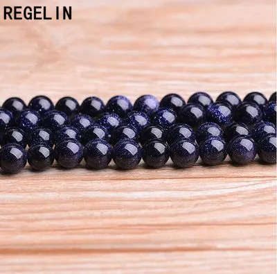 REGELIN Beads Wholesale 4mm 6mm 8mm 10mm 12mm 14mm Blue Quartz Green Aventurine Bead Loose Beads DIY Jewelry Findings