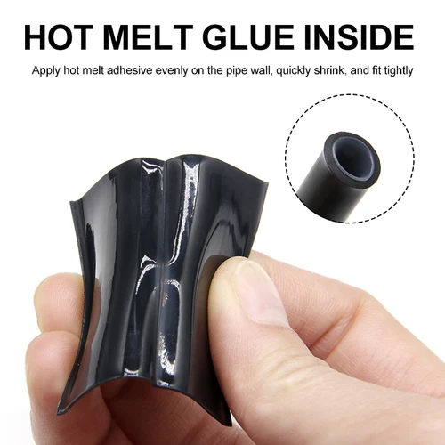 Imagen 2 del producto Rojo Negro 3:1 doble pared con pegamento Tubo termorretráctil 1,6 ~ 50mm tubo retráctil de poliolefina funda de Cable aislada con revestimiento adhesivo