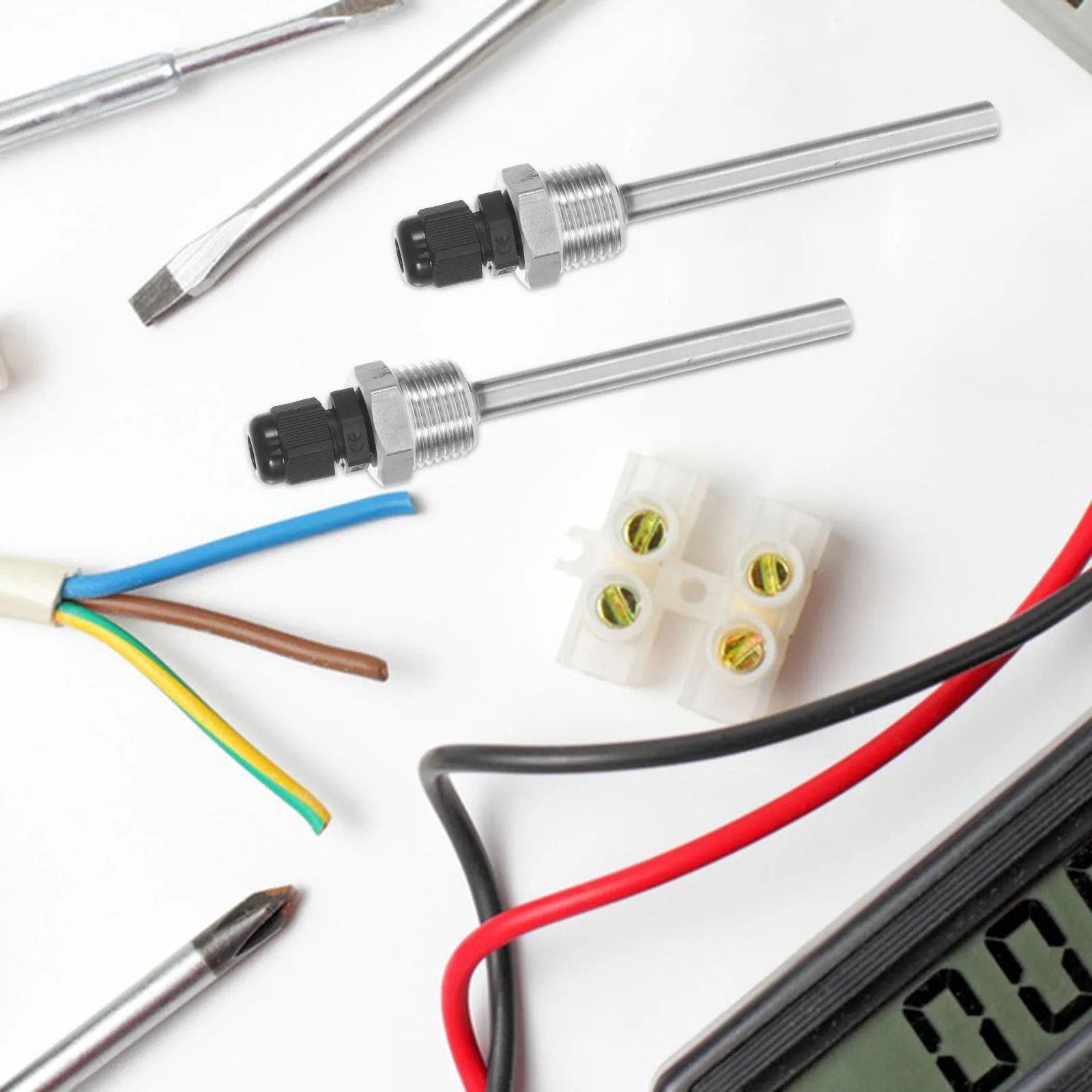 

2Pcs Stainless Steel Temperature Sensor High Precision Weldfree Design for Water Heater Replacement Probe