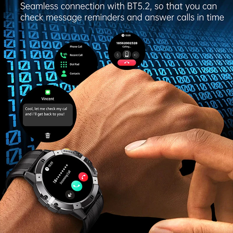 Reloj inteligente deportivo C29 para hombre y mujer, pulsera electrónica de 1,52 ", resistente al agua, 410 mAh