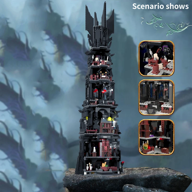 The Tower of Orthanc  2359PCS 112501 Movie Series Building Blocks Bricks DIY Creative Cities Street Christmas And Birthday Gifts