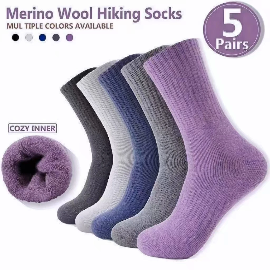 

Толстые шерстяные носки зимой, теплые носки на осень и зиму, мягкие и удобные уличные носки средней длины для взрослых.