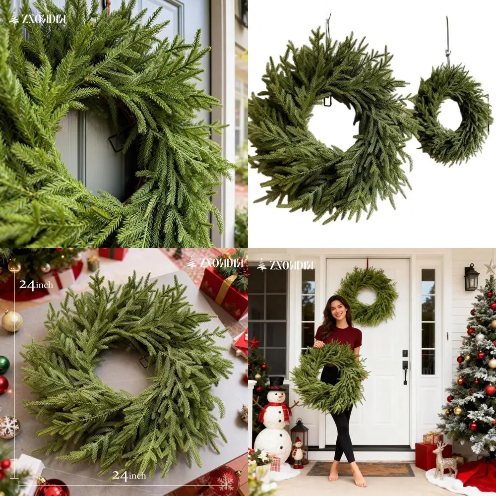 

Сосновые венки Real Touch 24 Norfolk — искусственные рождественские венки для улицы с реалистичной зеленью для входной двери