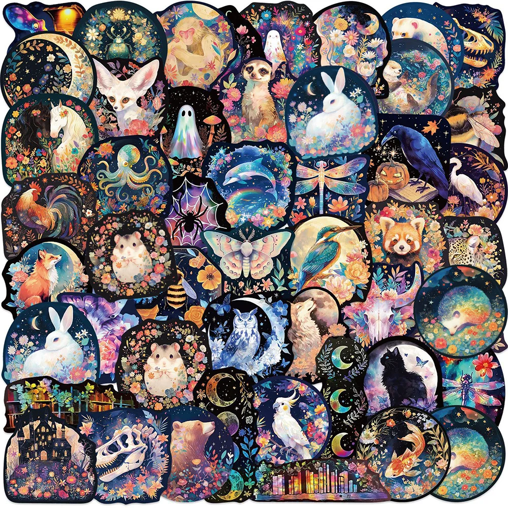 

10/30/50pcs Cute Cartoon Animal Flower Stickers Creative Aesthetic Sticker Suitcase Phone Laptop Kawaii Graffiti Decals Packing