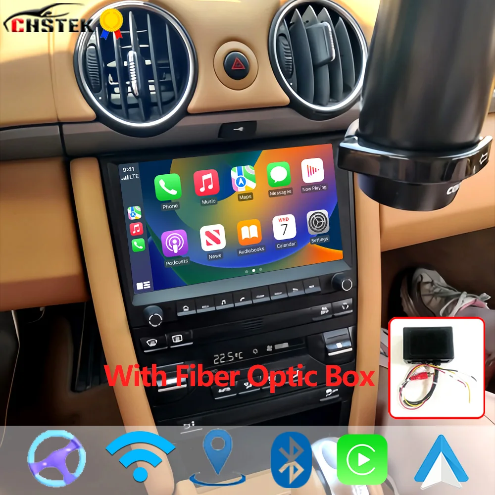 CHSTEK Android 13 Car Radio For Porsche Cayman 911 987 Boxster 997 Carplay Multimedia Vedio Player GPS Navigation WIFI 4G Stereo