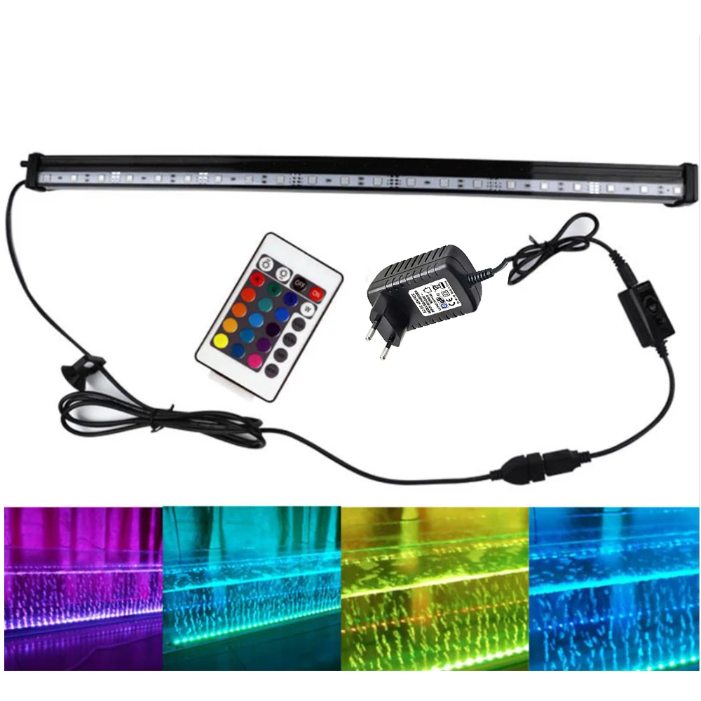 Multicolor Remote Control LED Fish Tank Light, Waterproof Bubble, Aerating Lighting, Aquarium Diving Light, Aquarium Accessories