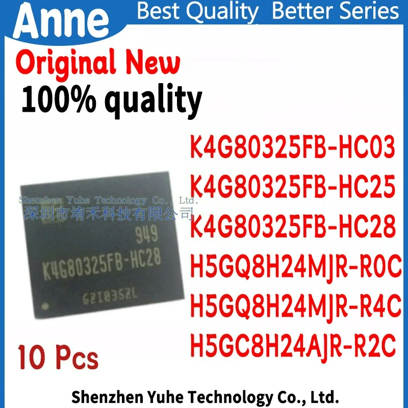 (10piece)100% test K4G80325FB-HC03 K4G80325FB-HC25 K4G80325FB-HC28 H5GQ8H24MJR-R0C H5GQ8H24MJR-R4C H5GC8H24AJR-R2C BGA