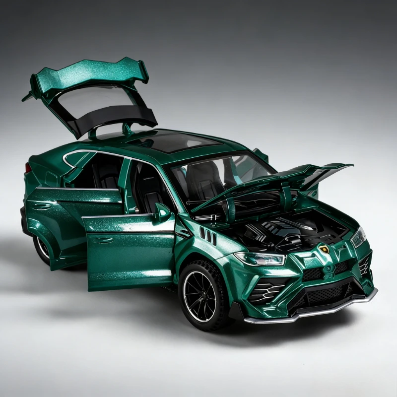 

1:32 Rambo Bison Simulation Alloy Off-Road Vehicle Model Children's Sound and Light Pull Back Toys Collection Ornament Gifts