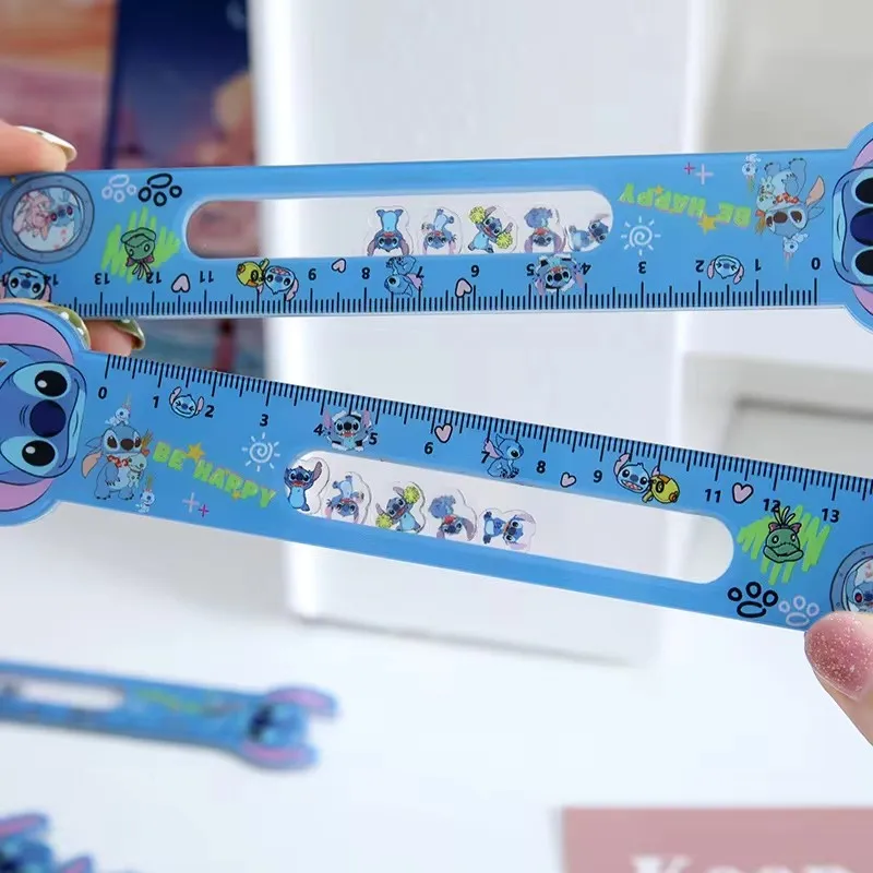 5/20pcs Disney Shake 15cm Ruler Cartoon Lilo And Stitch Acrylic Student Drawing Ruler Stationery Gift