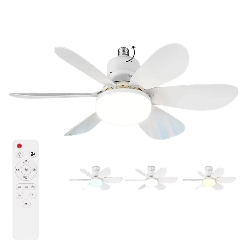 Stylish design hexagonal flower fan with LED light E27 living room flower fan 40W 2-in-1 ceiling fan with
