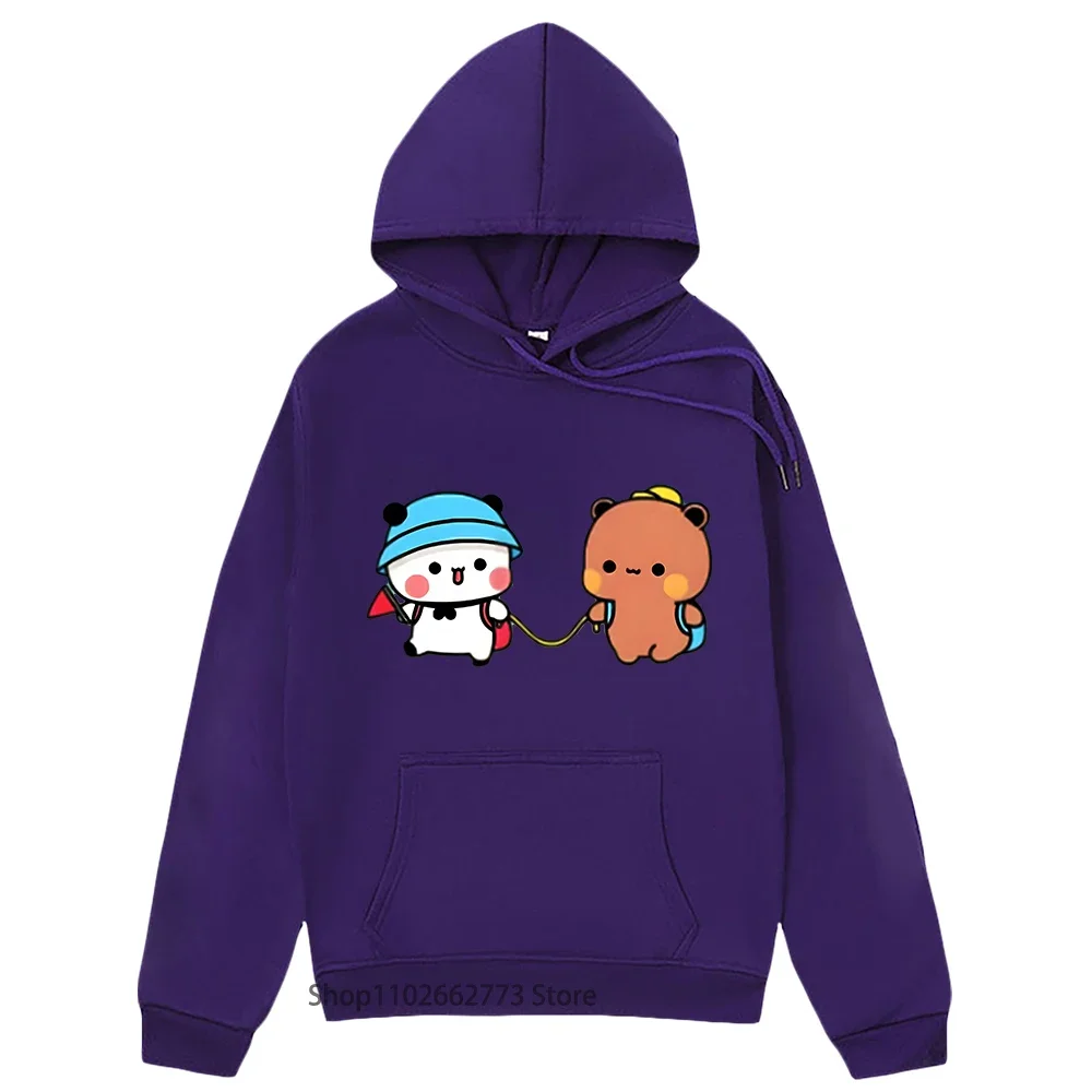 Bubu and Dudu Graphic Hoodie Panda Bear Love Clothes for Teen Girls Sweatshirt Cartoon Women Clothing Men's Sudaderas Fleece Top