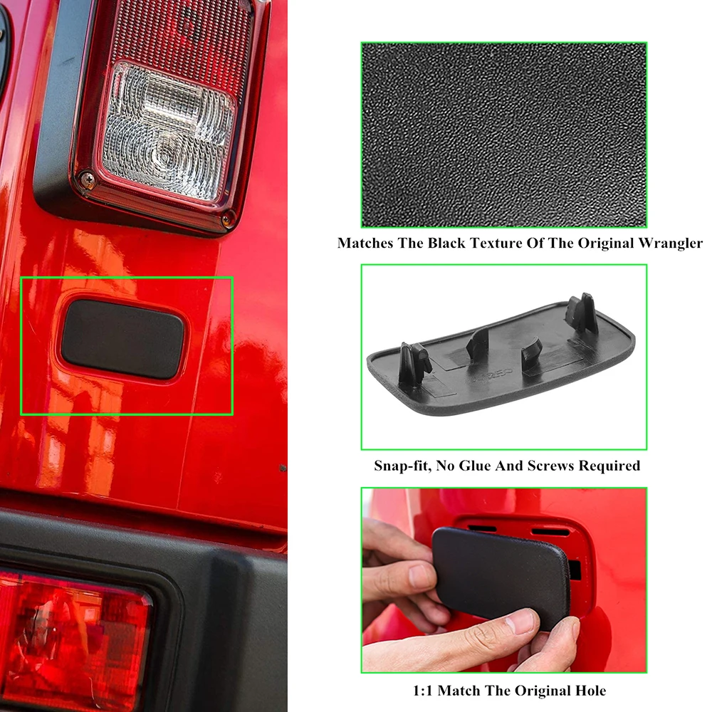 لوحة ترخيص السيارة الخلفية لوحة حذف الباب الخلفي المقابس المطاطية الغبار المقابس غطاء ل جيب رانجلر JK 2007-2017 الملحقات الخارجية #2