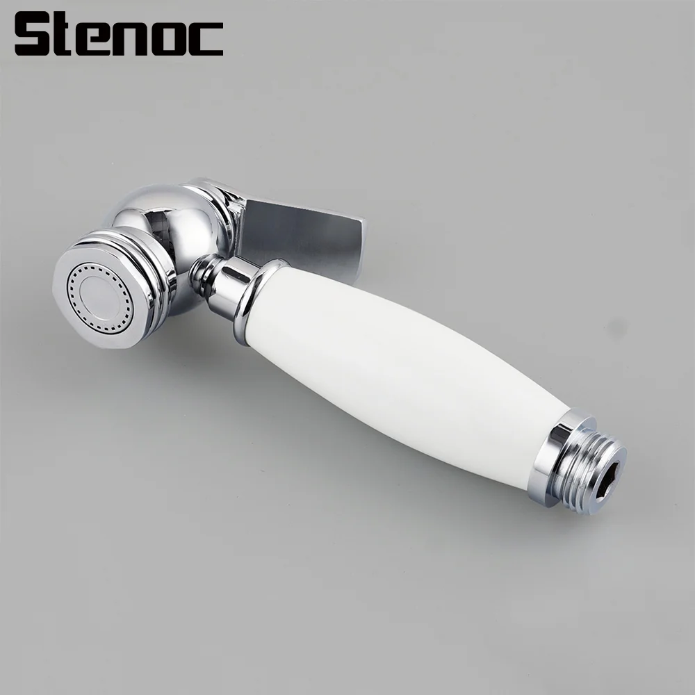 Bathroom Gold High Pressure Handheld Toilet Bidet Sprayer Brass&Ceramic Water Saving Hand Held Shower Head Spray Bidet Bidet Set
