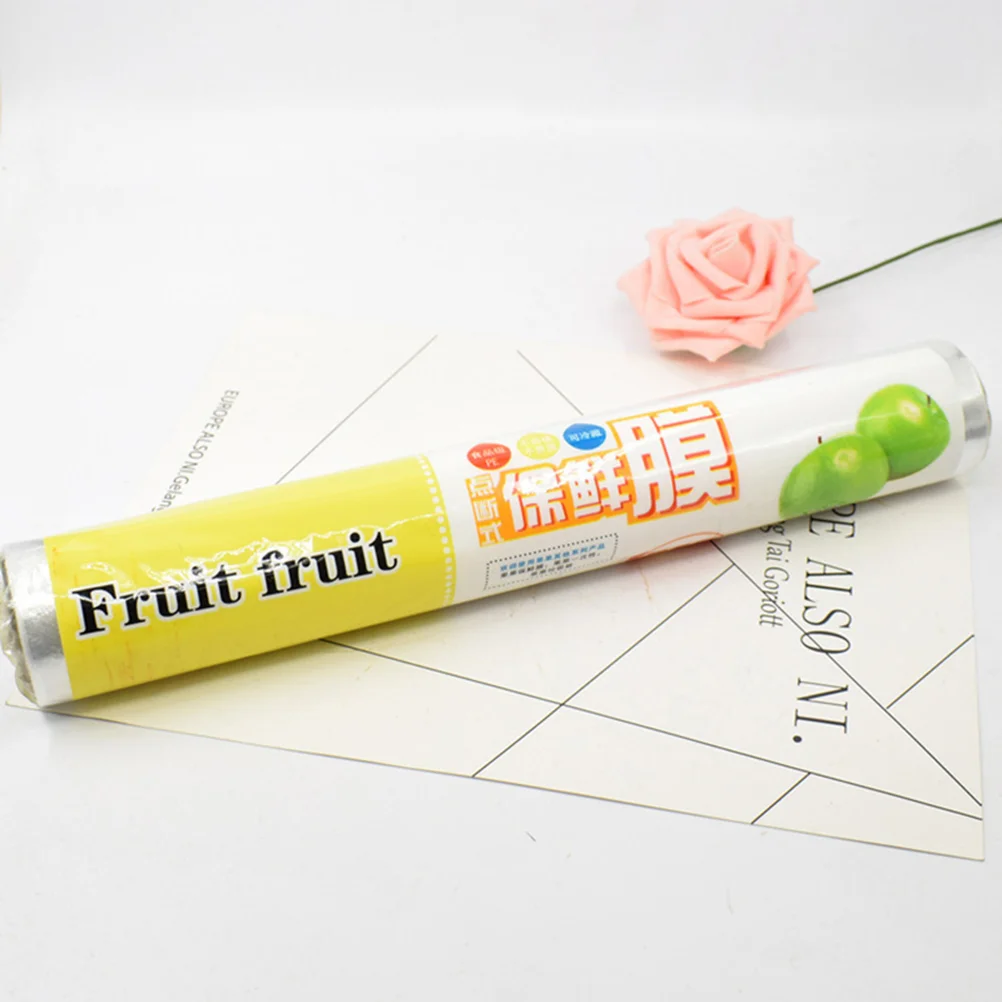 

5 Rolls Kitchen Disposable Refrigerator Fruit and Vegetable Food Plastic Wrap Cling Film Kitchen Supplies (30cm Transparent Rand