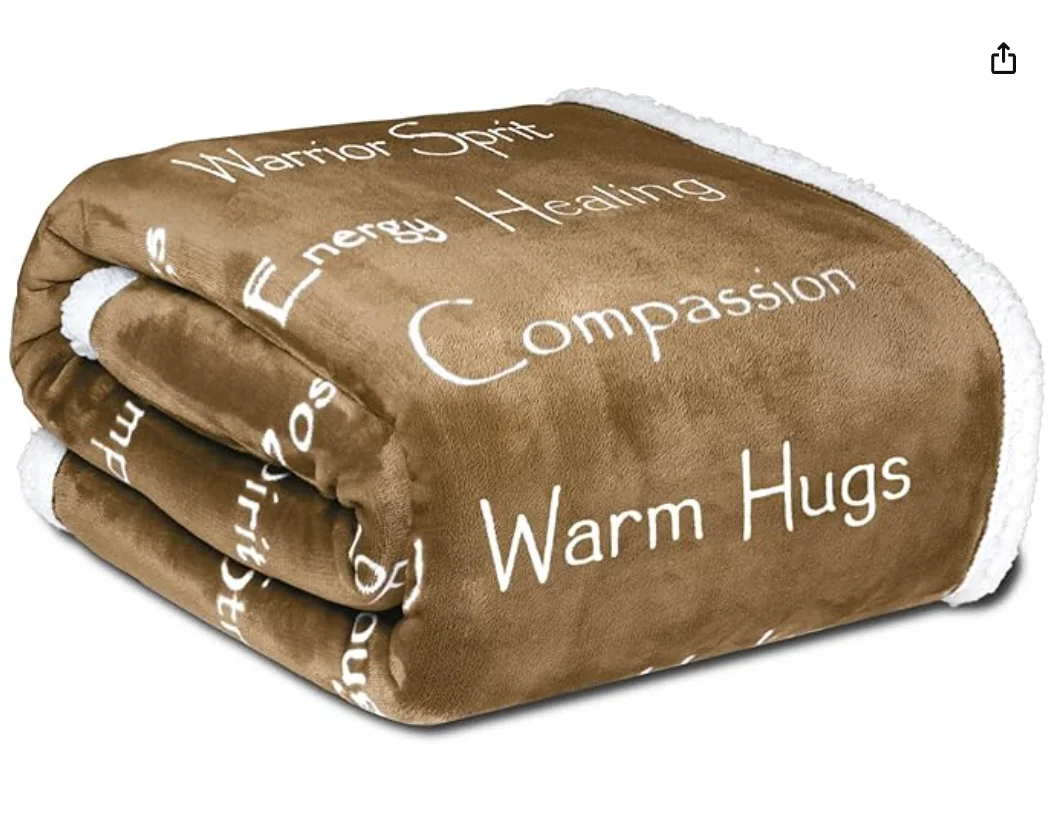 Couverture de Compassion, Force, Courage, Super Douce et Chaude, Cadeau de Guérison, Pensées Réconfortantes, Énergie Positive, Amour et Espoir