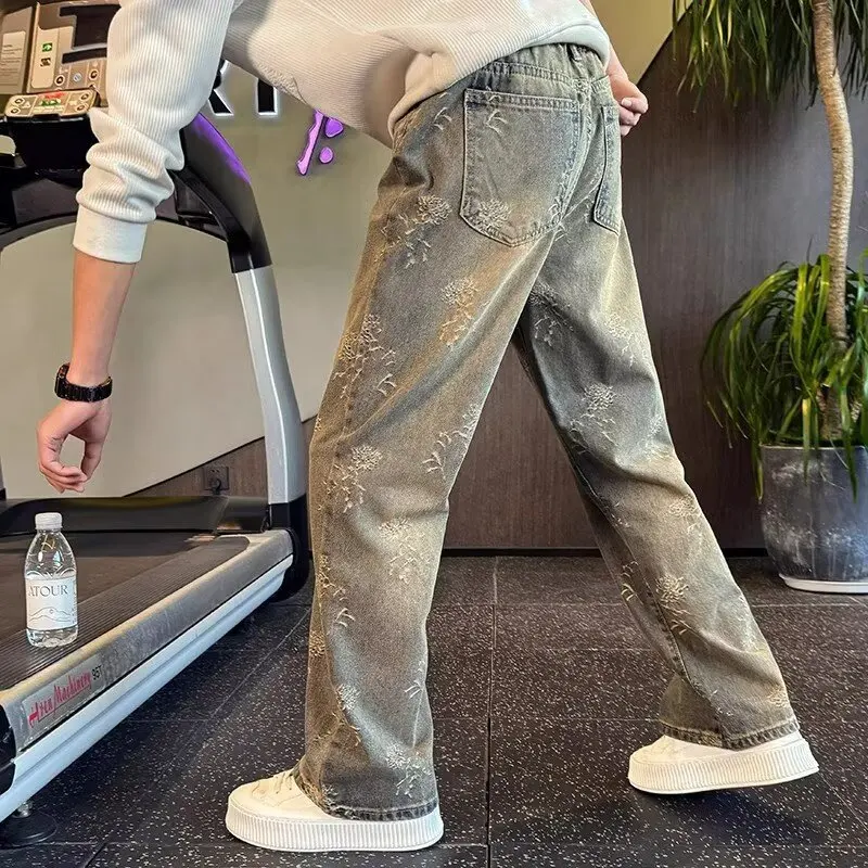 Pi Shuai style jambe droite jean hommes haut de gamme lâche pantalons pour hommes 2025 nouveau printemps et automne Pi Shuai pantalons décontractés