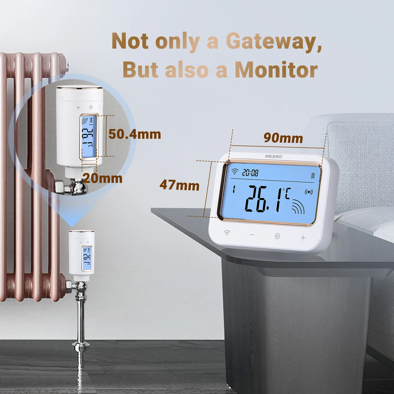 Inkbird WiFi Radiator Control Thermostatic IRC-RW1Radiator Valve App Remote Intelligent Temperature Controller Alexa  Home