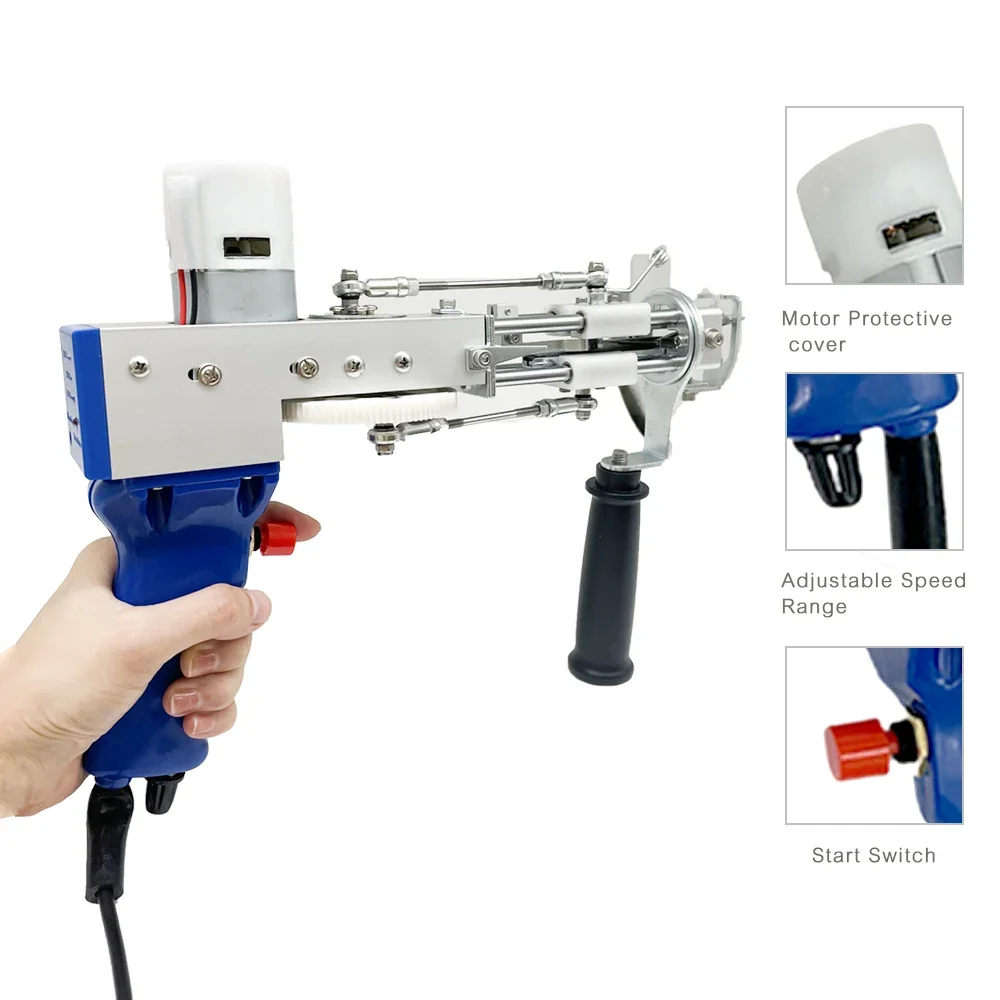 2 in 1 Electric Tufting Gun Improved, Cut Loop Pile, Rug Carpet Tufting
