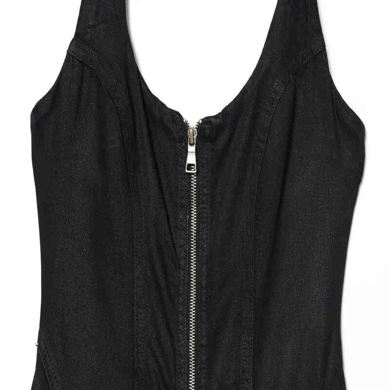 冬の新作 レディース ミディ丈 デニム ドレス 2025年 ファッション性が高く万能なネリンデニム ドレス 通勤用 ジッパー開閉 スリムフィット