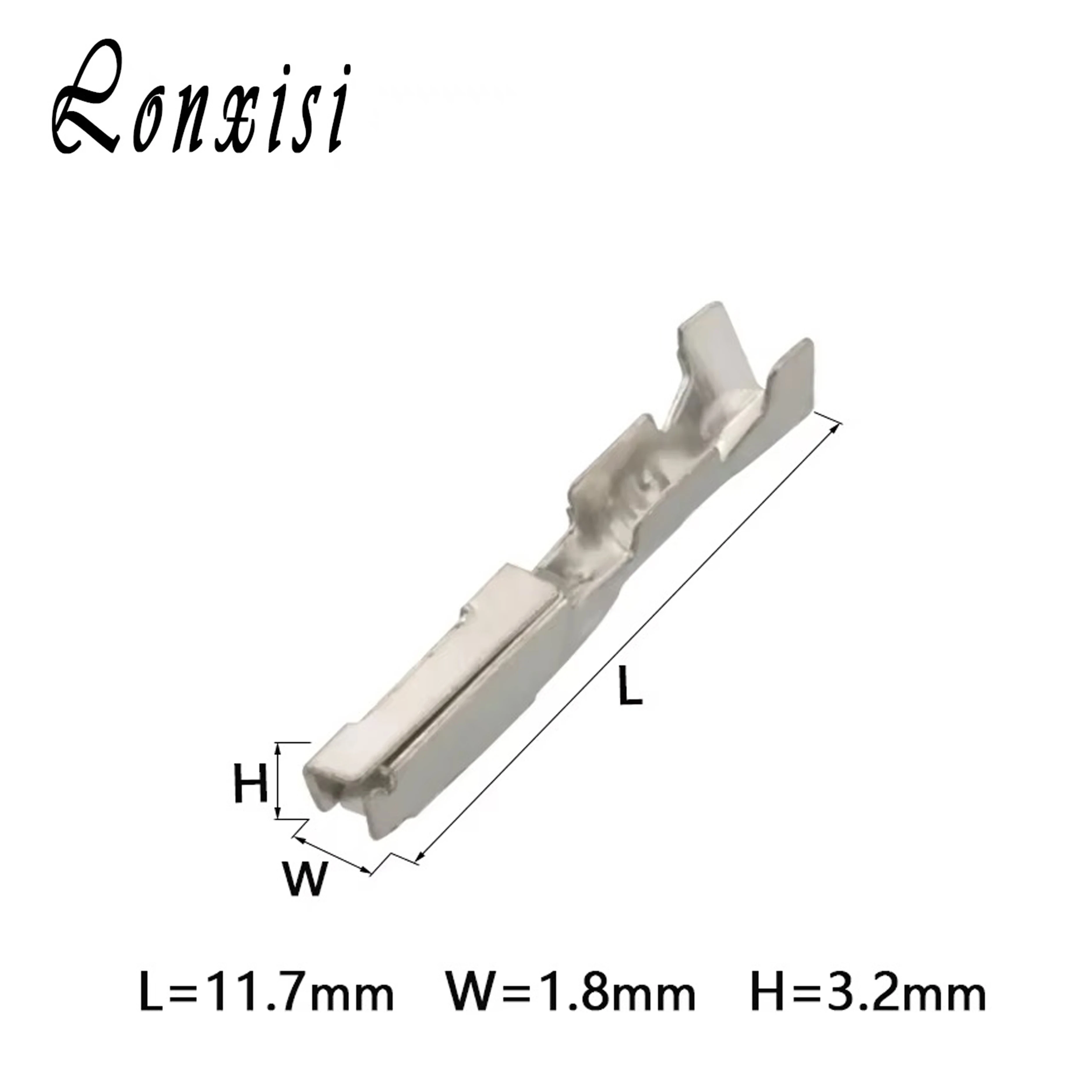 

20/50/100/200 Pcs DJ621-F1.2A Copper Nickel-Plated Tin Crimping Terminal Non-Insulated Automotive Electrical Connector Pins