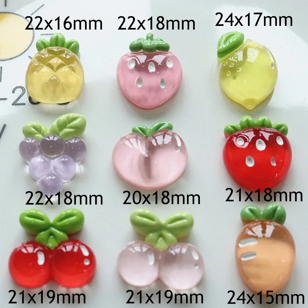 10PCS ล้างผลไม้มะนาวพีช Miniature กลับเรซิ่น Cabochons สําหรับ Hairpin Scrapbooking DIY Home Decor CRAFT อุปกรณ์เสริม