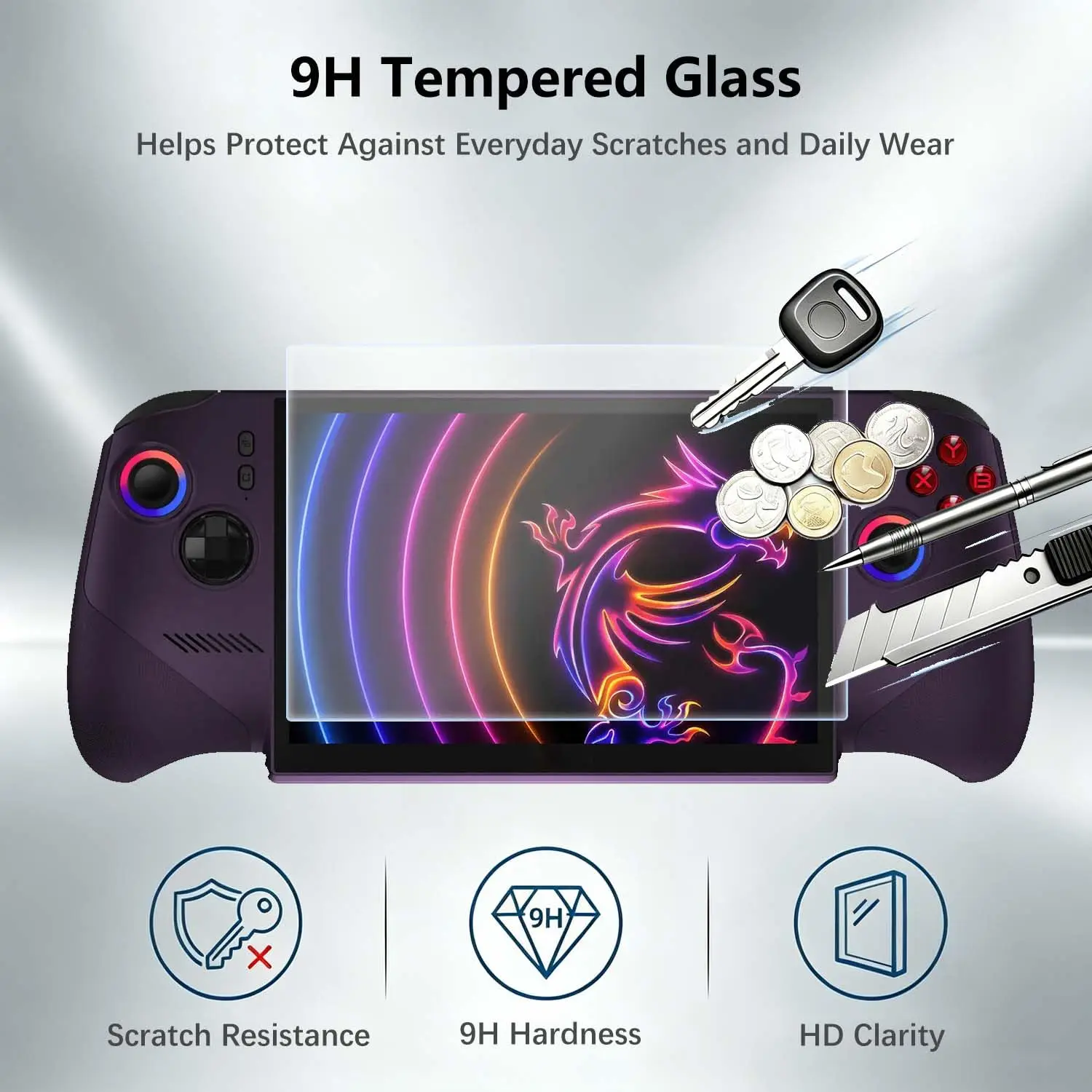 2 Pcs Tempered Glass Screen Protector Anti-Scratch Ultra-Clear for MSI Claw 8 EX AI+ Game Console for Claw 8 EX AI+ Accessories - view 3