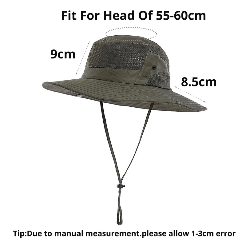 Men\'s Breathable Mesh Fisherman Caps Summer UV Protection Sun Hat Wide Brim Bucket Hat For Women Outdoor Anti UV Fishing Hats