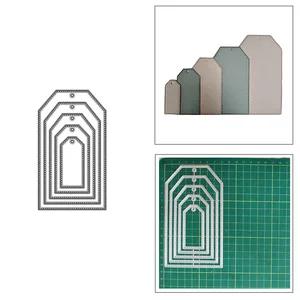 5 buah Cetakan Pemotongan Logam Label Tag Gantung untuk Album Buku Tempel DIY Kerajinan Dekorasi Kartu Kertas Embossing 2023 Cetakan Baru 12 dekorasi dinding uang penjualan terbaik - №