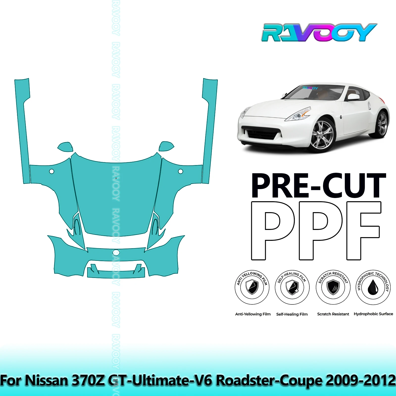 

Front Kit+Rockers Clear Bra Precut PPF Paint Protection Film For Nissan 370Z GT-Ultimate-V6 Roadster-Coupe 2009-2012
