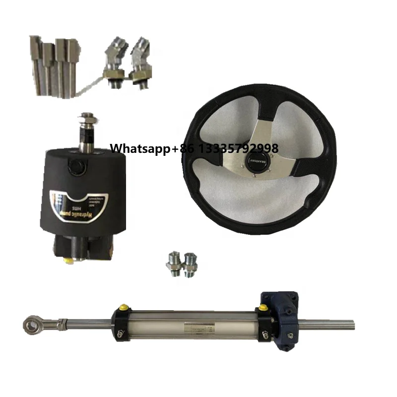 

300HP Hydraulic Outboard Steering System Kit Marine Cylinder Tubing Boat