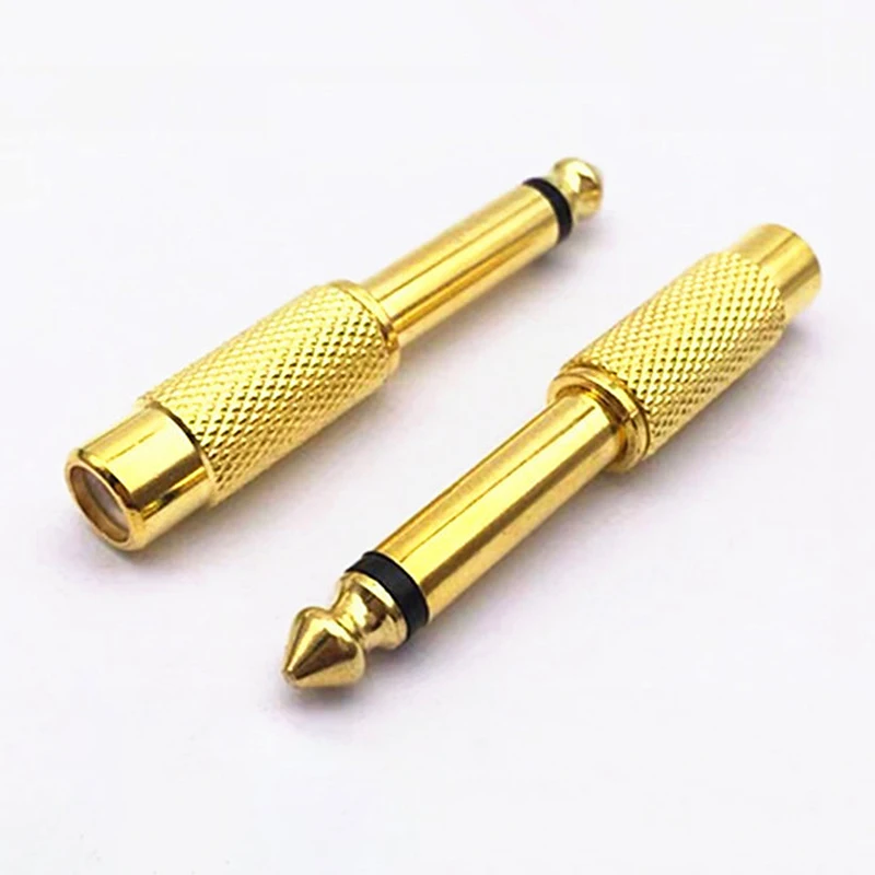 

2/4PCS Gold Plated RCA to 1/4 Adapter RCA Female to 6.35mm 1/4 inch Male Mono TS Interconnect Audio Adapter Conversion Plug