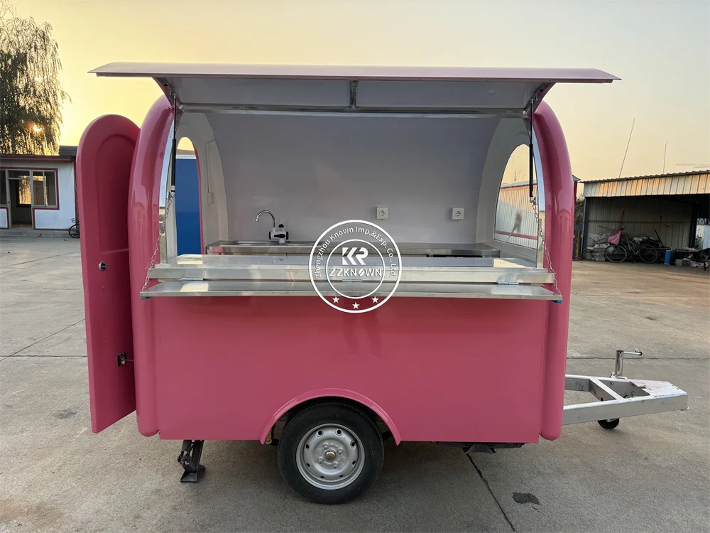 

Street Food Truck Hot Dog Cart Outdoor Restaurant Ice Cream Cart Mobile Coffee Kiosk Concession Food Truck Trailer