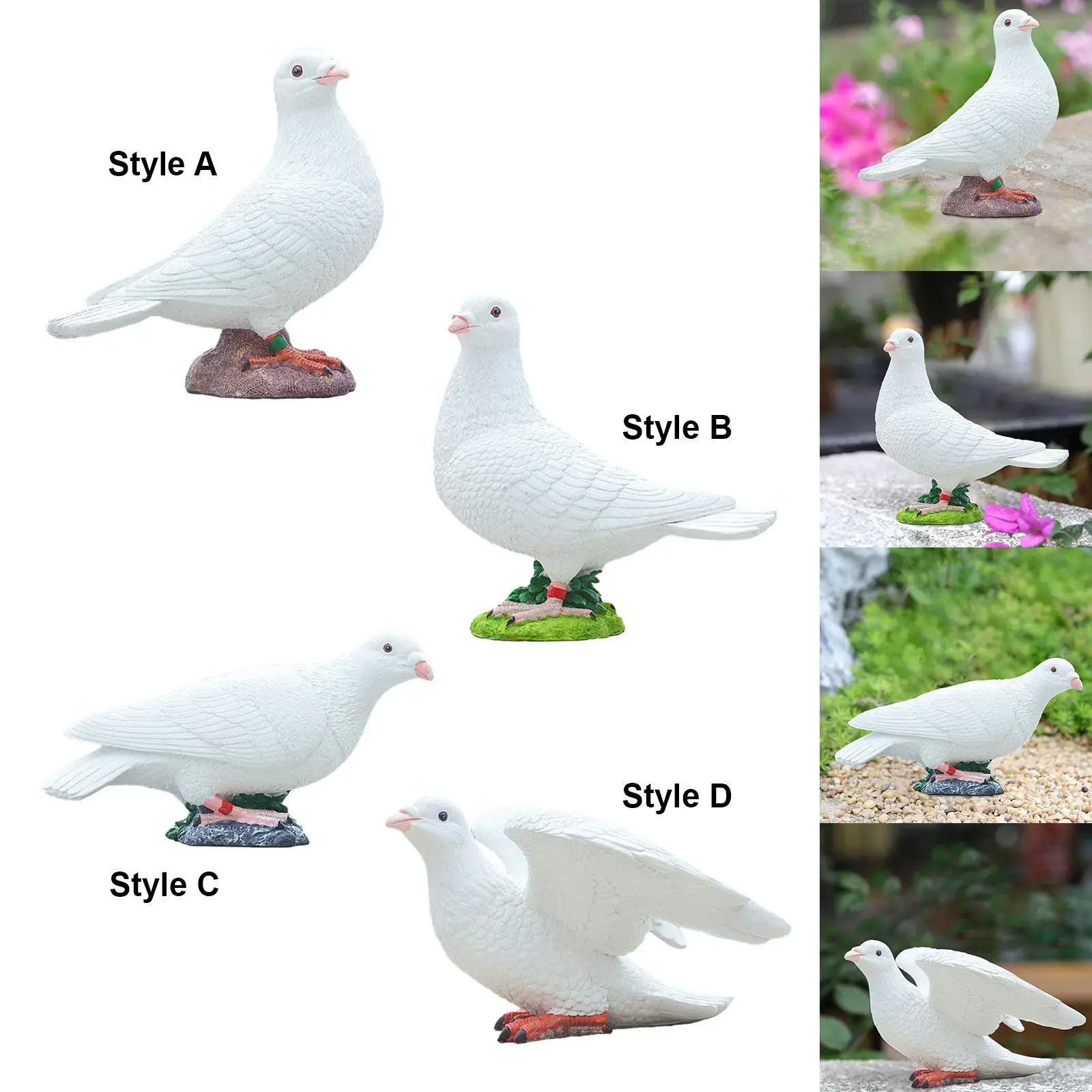 Simulation Pigeon Figures Artificial Pigeon Model for Yard Party Decoration