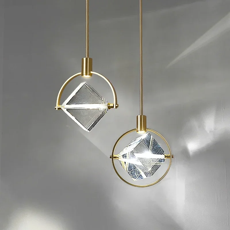 

Modern K9 Crystal Bedroom bedside Pendant lights Nordic living room luxury bar aisle restaurant LED Kitchen island Hanging lamps