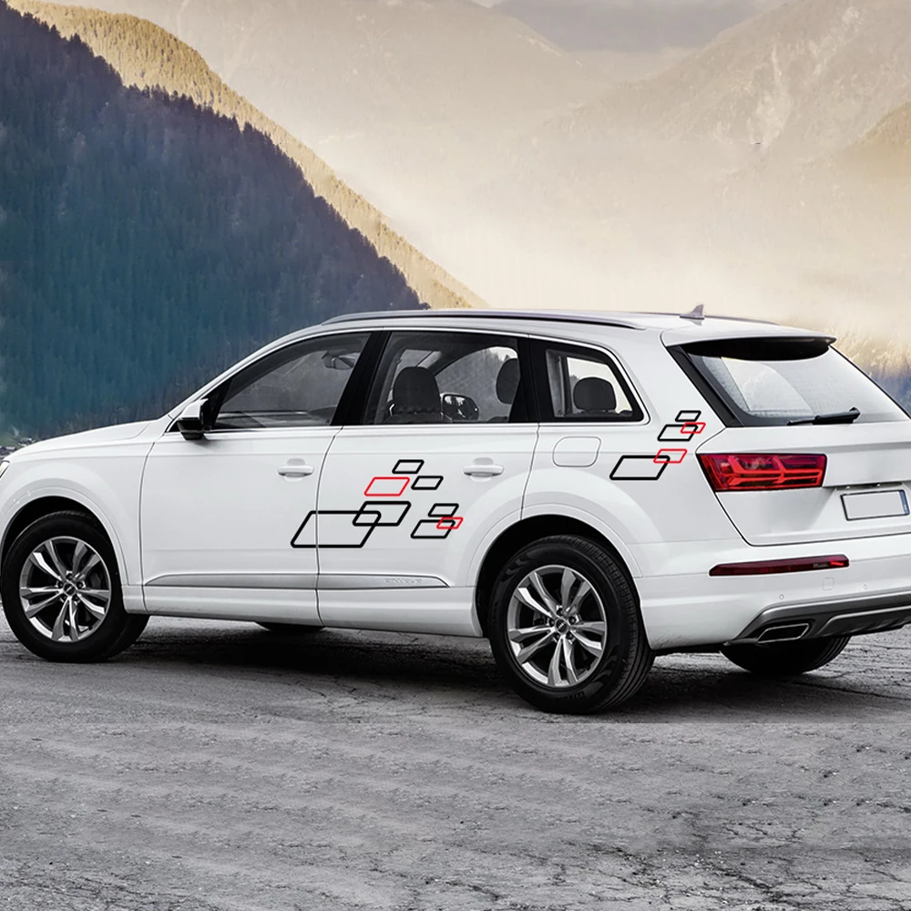 

For Audi Q7 4M 4L Quattro S Line TFSI 2020 2007 2016 2017 Car Side Body Sticker Exterior Graphics Square Vinyl Decal Accessories