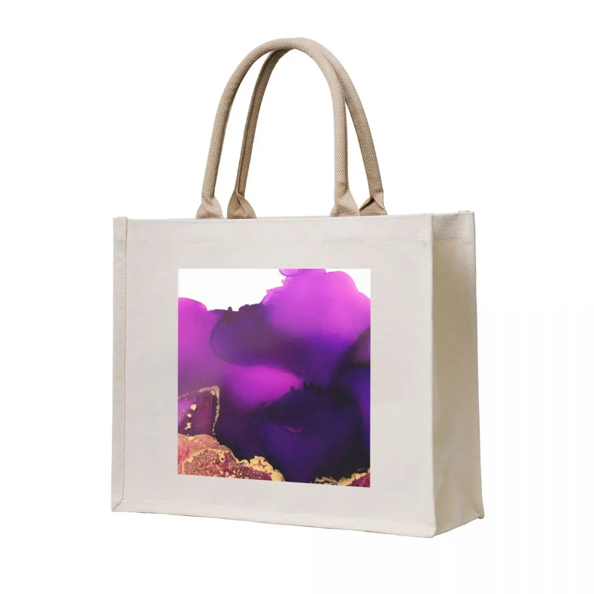 

Purple + Gold Alcohol Ink Tote Bag Canvas stote bag Women's bags shopper bags