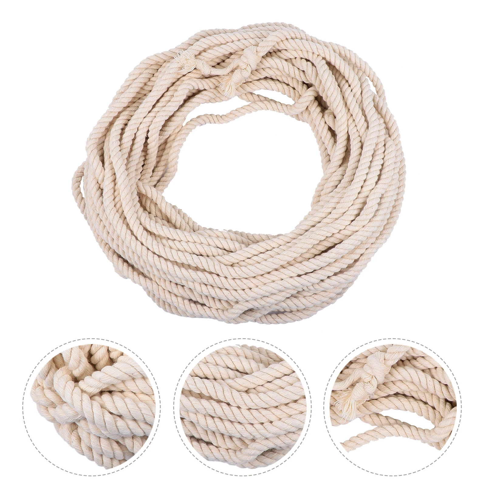 

1 Roll 10Mm Thickened Premium Cotton Rope Triple Strand Durable For Diy Handmade Crafts Wedding Gift Wrapping Floral Art Macrame