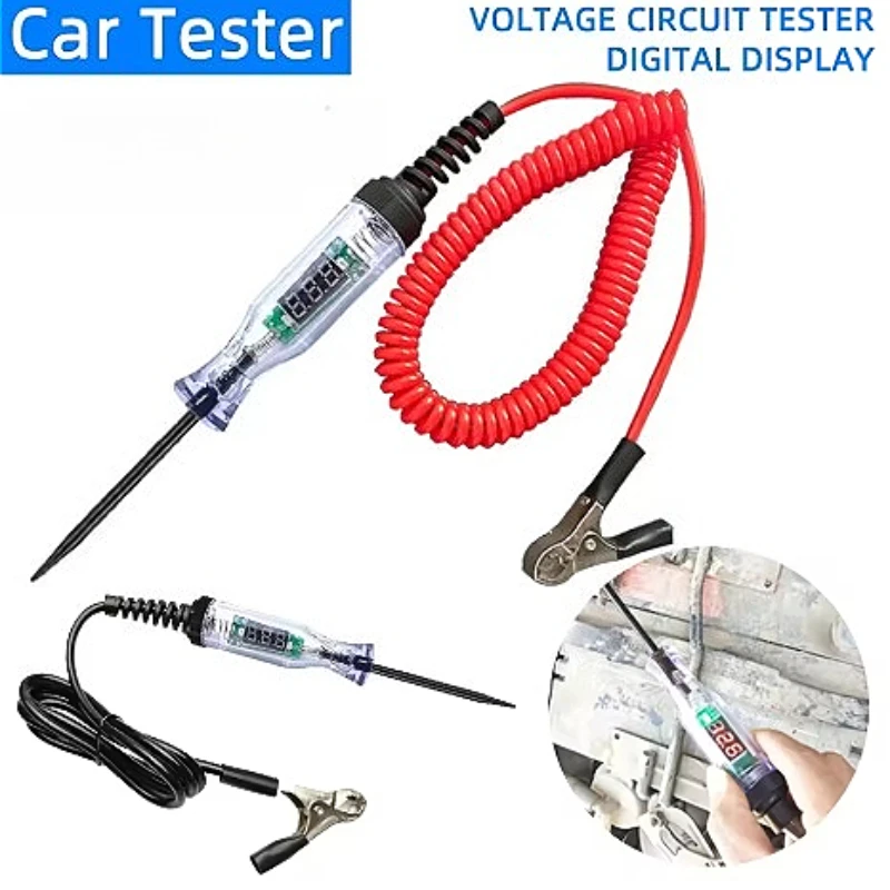 

Car Tester Pen Voltage Circuit Test DC Digital Display Electric Pen Probe Pen Auto Diagnostic Tools 6V 12V 24V