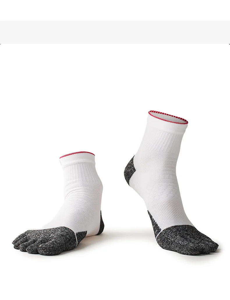1/5 Paar COOLMAX Nylon-Schnelltrocknende Fünf-Zehen-Socken für Herren, atmungsaktiv, gegen Blasenbildung, für Sport, Laufen, Wandern, Sport-Zehensocken – Detail 3